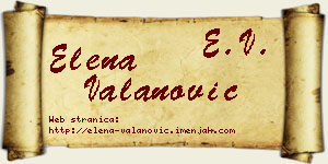Elena Valanović vizit kartica